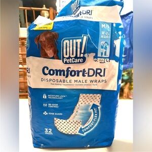 Disposable Male Dog Wraps, Medium/Large